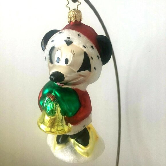 ✨NEW Authentic Christopher Radko Disney MINNIE MOUSE Blown Glass Ornament Mickey